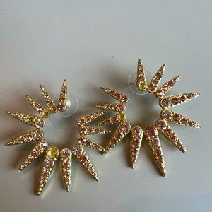 Authentic Oscar De La Renta Sea Urchin Crystal Earrings